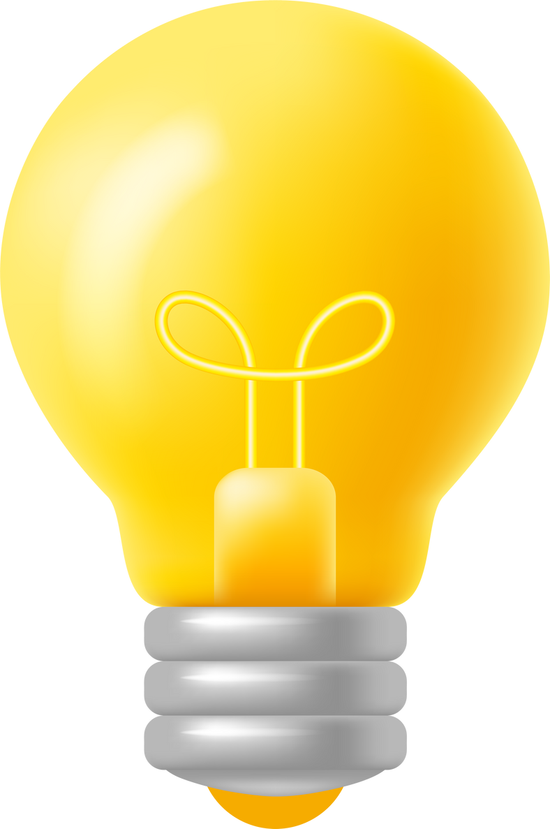 Yellow Light Bulb 3D