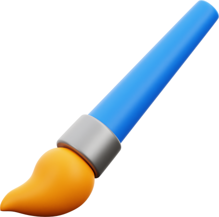 3D Painting Brush Icon Illustration