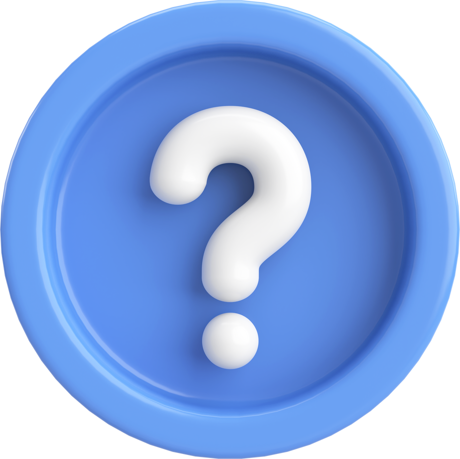 Question mark sign. 3D illustration.